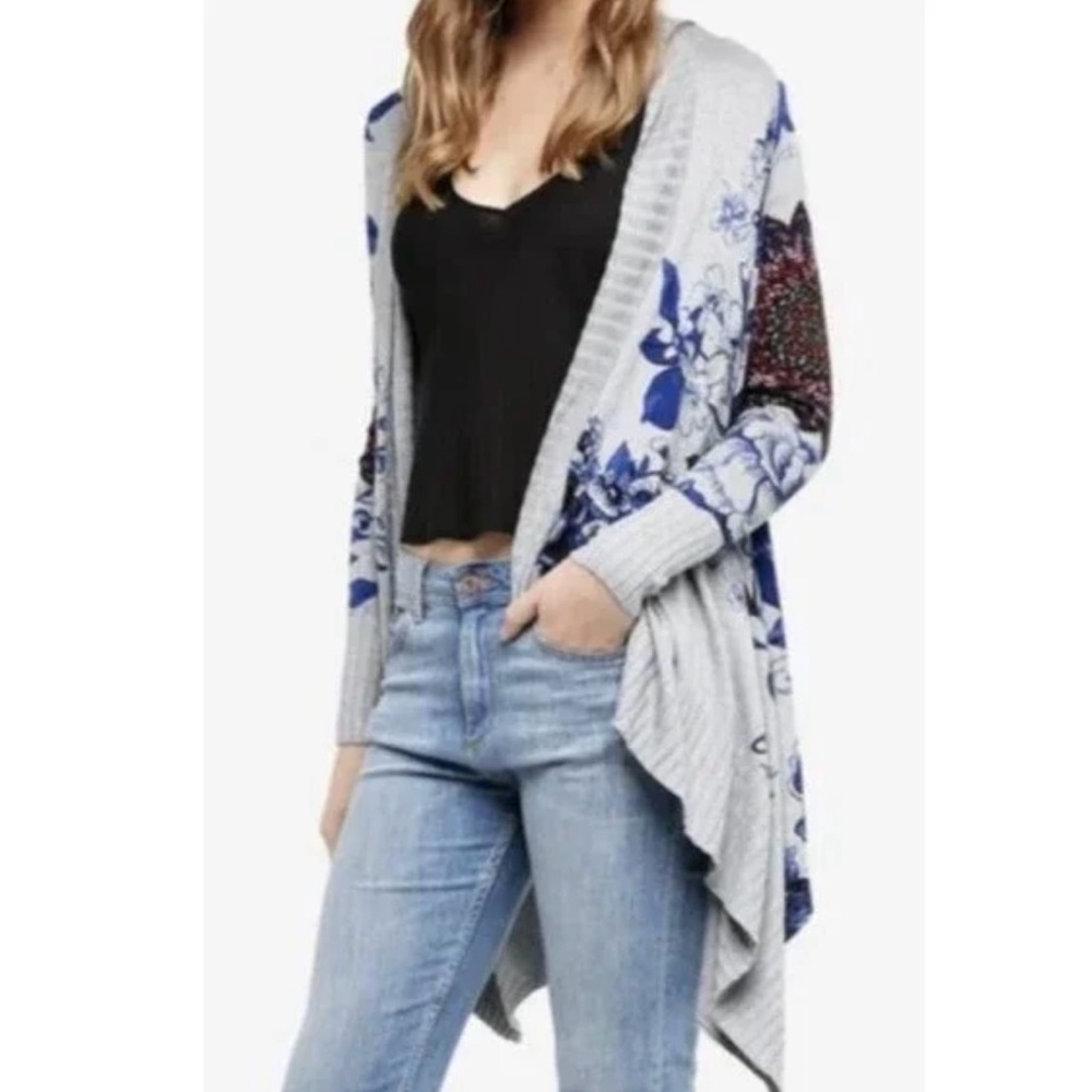 Desigual open cardigan with sequin detail, size M